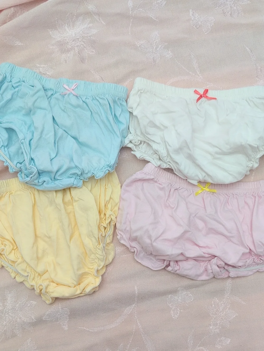 Pastel Cotton Baby Bloomers - Blue, White, Yellow, Pink